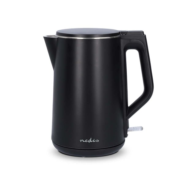Nedis Elkedel | 1.5 l | Plastik | Sort | Drejelig 360 grader | Skjult varmeelement | Strix®-controller | Beskyttelse mod kogetørring