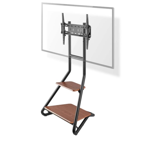 Nedis TV Floor Stand | 37 - 75 " | Maximum skjerm vekt: 40 kg | Bauhaus Design | Justerbare forhåndsfikserte høyder | MDF / Stål | Brun / Sort
