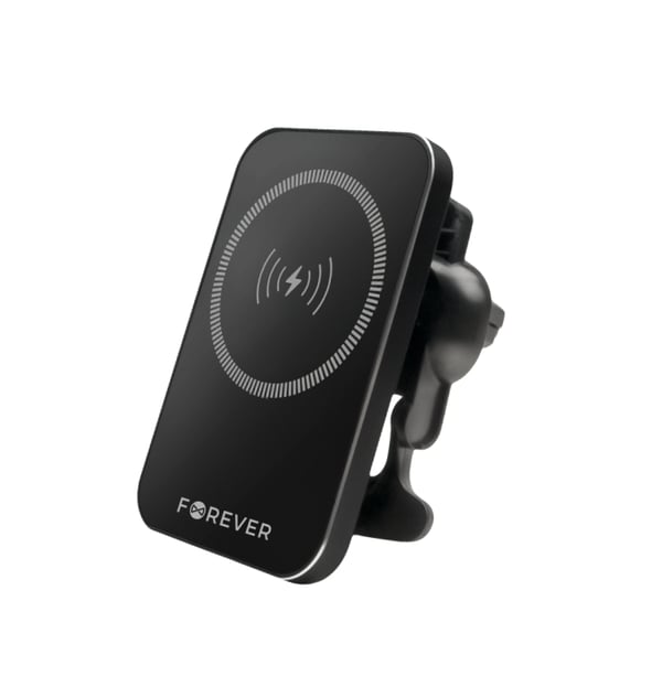 Forever MACH-100 - Bilholder med trådløs lading for smarttelefoner, 15 W, svart