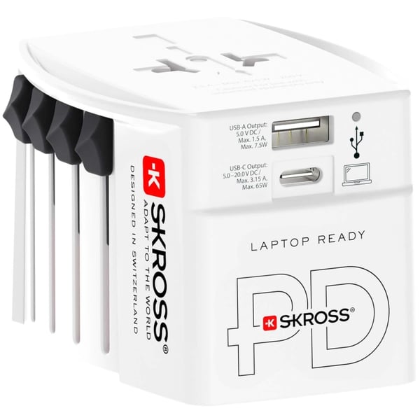 SKROSS Verdensadapter MUV USB AC65PD 1xUSB-C PD + 1xUSB-A 65W