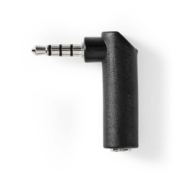 Nedis Stereoäänisovitin | 3.5 mm uros | 3.5 mm naaras | Niklattu | Kulma, 90 ° | Metalli | Musta | 1 kpl | Laatikko