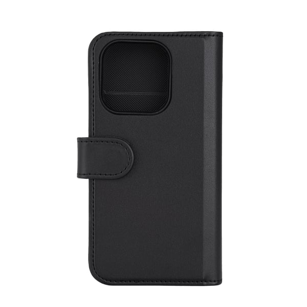 DELTACO Wallet case, 2-in-1, iPhone 15 Pro, magnetic cover, black