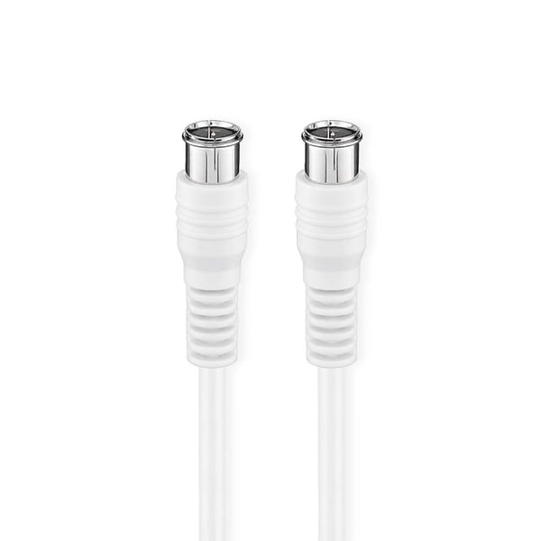 Nedis Satellite & Antenn kabel | F Hane Quick | F Hane Quick | Nickelplaterad | 50 dB | 75 Ohm | Dubbelskärmad | 1.00 m | Rund | PVC | Vit | Låda