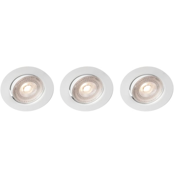Llitt Sara 230V dimbar downlight-spotlight 3000K 400lm IP44 3-pak Hvit