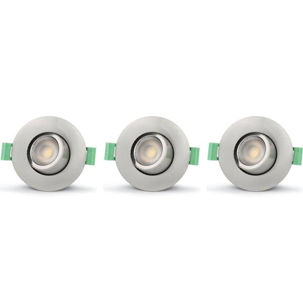 Llitt Sanna dimbar innfelt downlight 3000K/4000K 520lm IP65 3-pk børstet stål