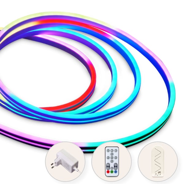 Llitt Alexandra Ledstrip-sett RGBIC Neon IP65 Smart Tuya WiFi 5m????