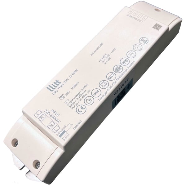 Llitt Lilly Driver Transformator för LED-strip 24V 0-60W IP20 Llitt Lilly Driver Transformator för LED-strip 24V 0-60W IP20