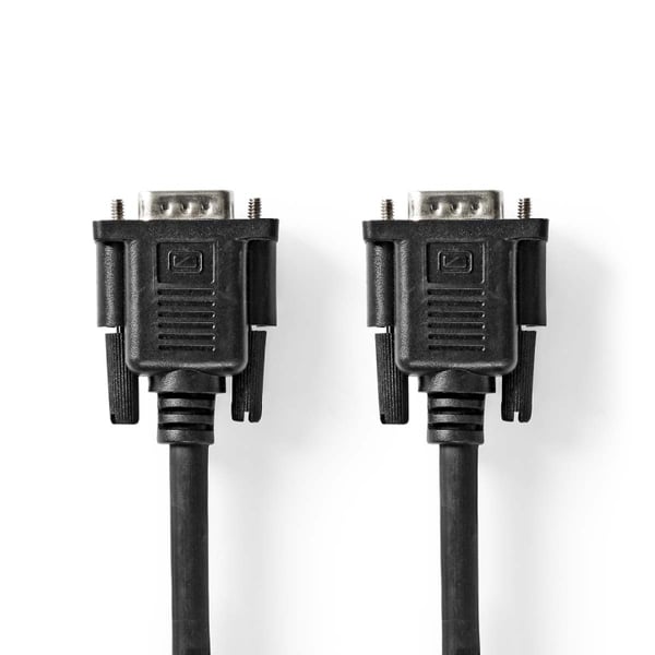 Nedis VGA-kabel | VGA Hane | VGA hona 15p | Nickelplaterad | Maximal upplösning: 1280x800 | 5.00 m | Rund | ABS | Svart | Label