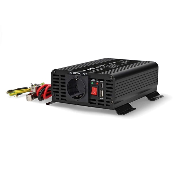 Nedis Power Inverter Pure Sine Wave | Inngangsspenning: 12 V DC | Enhetens strømuttak: Type F (CEE 7/3) / USB-A / 1x USB-C™ | 230 V AC 50 Hz | 300 W |
