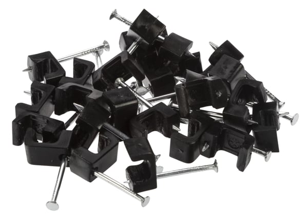 Nordic Quality Kabelklipps platt 3x5mm, Svart, 25 st