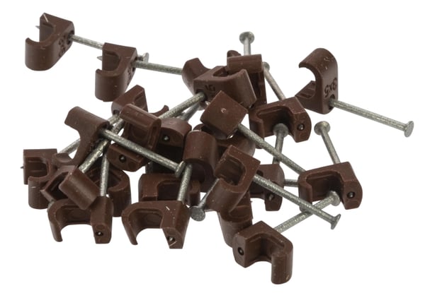Nordic Quality Kabelklipps 3x5mm, Brun, 25 st