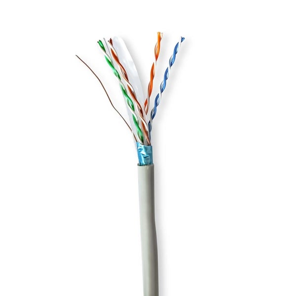 Nedis CAT6 netværkskabel rulle | Solid | F/UTP | CCA | 305 m | Indendørs | Runde | PVC | Grå | Trækboks