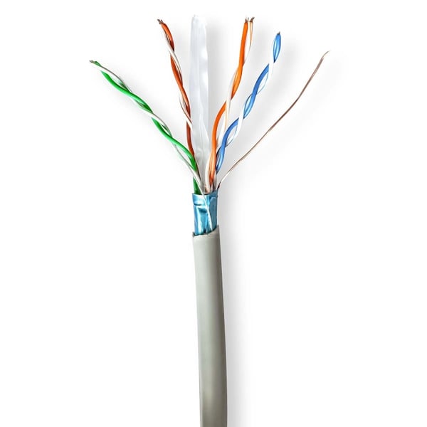 Nedis CAT6 netværkskabel rulle | Stranded | F/UTP | CCA | 305 m | Indendørs | Runde | PVC | Grå | Trækboks Nedis CAT6 netværkskabel rulle | Stranded | F/UTP | CCA | 305 m | Indendørs | Runde | PVC | Grå | Trækboks