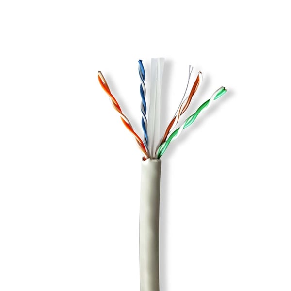 Nedis CAT6 netværkskabel rulle | Solid | U/UTP | Kobber | 305 m | Indendørs | Runde | LSZH | Grå | Trækboks