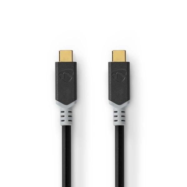 Nedis USB-kabel | USB 3.2 Gen 2x2 | USB-C™ Hann | USB-C™ Hann | 100 W | 4K@60Hz | 20 Gbps | Gull belagt | 2.00 m | Rund | PVC | Antrasitt | Boks