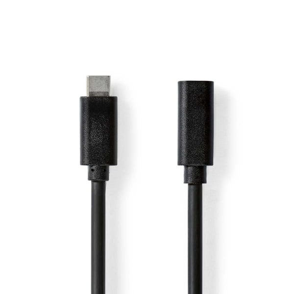 Nedis USB-kabel | USB 3.2 Gen 1 | USB-C™ Han | USB-C™ Hun | 60 W | 4K@60Hz | 5 Gbps | Nikkelplateret | 2.00 m | Runde | PVC | Sort | Box