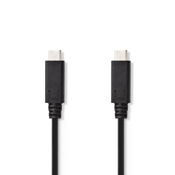Nedis USB-kabel | USB 3.2 Gen 2 | USB-C™ Hann | USB-C™ Hann | 15 W | 10 Gbps | Nikkel belagt | 1.00 m | Rund | PVC | Sort | Stikkord