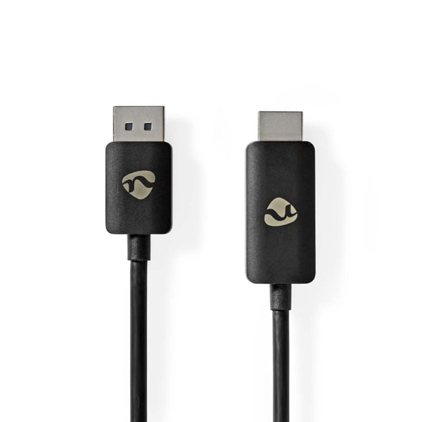 Nedis Displayport-adapter | DisplayPort Han | HDMI ™ -kontakt | 8K@30Hz | Nikkel belagt | Rett | 1.80 m | Rund | TPE | PVC | Sort | Boks