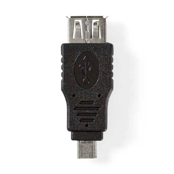 Nedis USB Mikro-B Sovitin | USB 2.0 | USB Micro-B Uros | USB-A Naaras | 480 Mbps | Niklattu | PVC | Musta | Blister