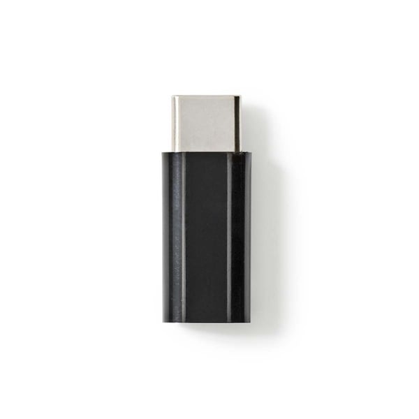 Nedis USB-C™ Adapter | USB 2.0 | USB-C™ Han | USB Micro-B Hun | 480 Mbps | Runde | Nikkelplateret | Sort | Box