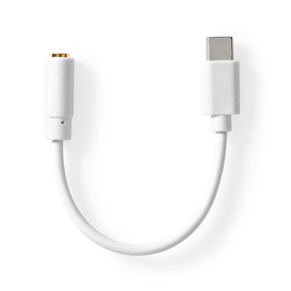 Nedis USB-C™ Sovitin | USB 2.0 | USB-C™ Uros | 3.5 mm naaras | 0.10 m | Pyöreä | Niklattu | PVC | Valkoinen | Laatikko