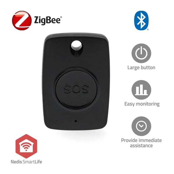 Nedis Älykoti Paniikkipainike | Zigbee 3.0 | Akun tyyppi: CR2450 | Musta