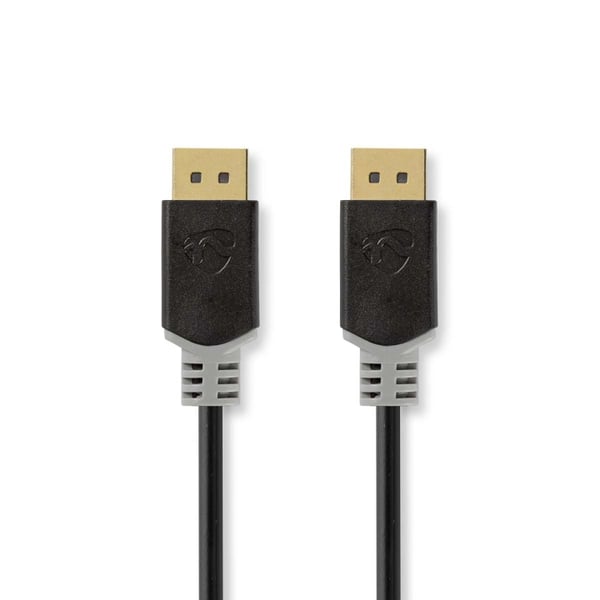 Nedis Displayport-kabel | DisplayPort Han | DisplayPort Han | 8K@60Hz | Gull belagt | 2.00 m | Rund | PVC | Antrasitt | Boks