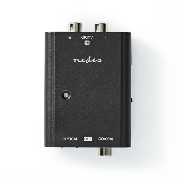 Nedis Digital Audio Converter | 1-vejs | Indgang til lyd- / video- / dataforbindelser: 2x RCA Male | Audio / video / dataforbindelser output: 1x S/PDI