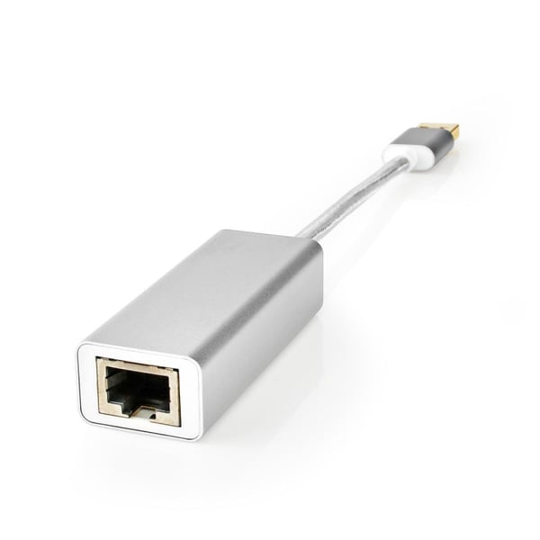 Nedis USB-nettverkskort | USB 3.2 Gen 1 | 1 Gbps | USB-A Han | RJ45 Hun | 0.20 m | Rund | Gull belagt | Kobber | Sølv | Deksel Vindusboks