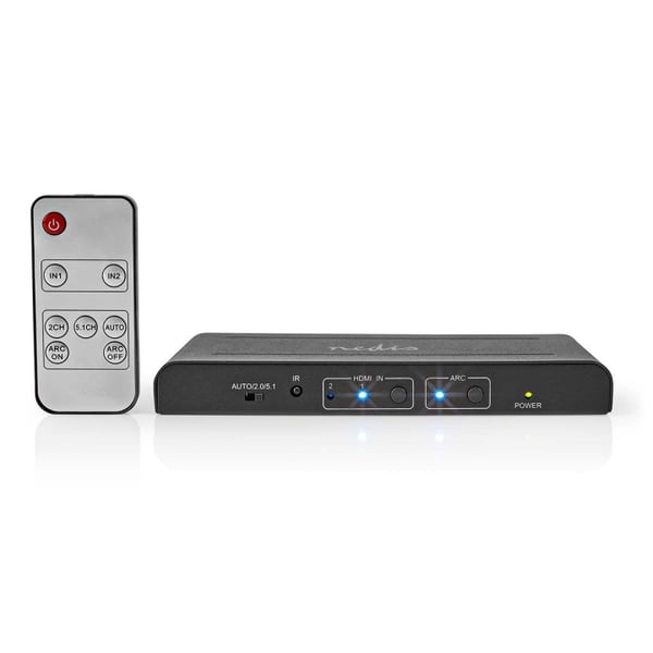 Nedis HDMI ™ Extractor | 2x HDMI™ Input | TosLink Female / 1x 3.5 mm / 1x HDMI™ Output / 2x RCA | Maksimal opløsning: 4K@60Hz | 18 Gbps | Metal | Antr