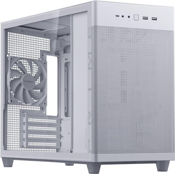 ASUS Prime AP201 TG Micro-ATX-kabinett med vindu, hvit
