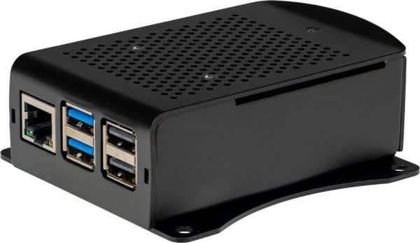Raspberry Pi aluminiumskuffert med blæser, Raspberry Pi 5 B, sort Raspberry Pi aluminiumskuffert med blæser, Raspberry Pi 5 B, sort