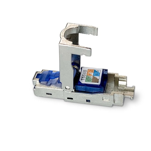 Nedis RJ45-stik | Han | Toolless CAT6 / CAT6a | Lige | Guldplateret | 2 stk. | Metal | Blå / Grå | Box