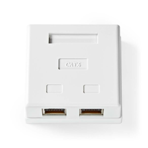 Nedis Netværksvægboks | Overflademontering | 2-Port port(s) | STP CAT6 | Lige | Hun | Guldplateret | PVC | Hvid | Box