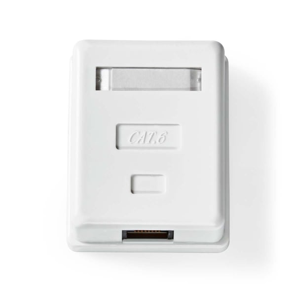 Nedis Netværksvægboks | Overflademontering | 1-Port port(s) | UTP CAT6 | Lige | Hun | Guldplateret | ABS | Hvid | Box