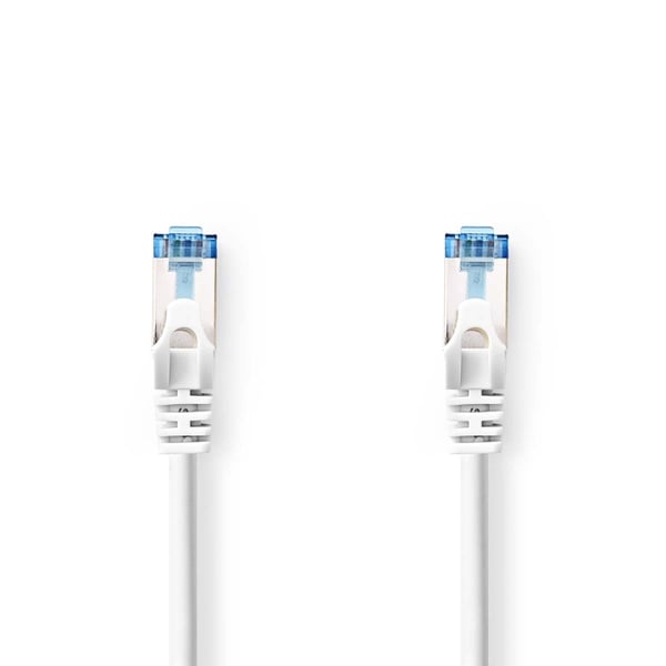 Nedis CAT6a netværkskabel | S/FTP | RJ45 Han | RJ45 Han | 0.50 m | Snagless | Runde | LSZH | Hvid | Label