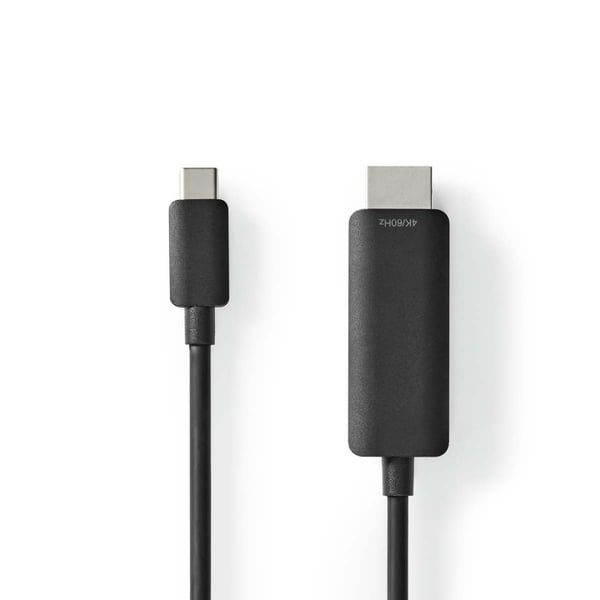 Nedis USB-C™ Adapter | USB 3.2 Gen 1 | USB-C™ Hane | HDMI™ Kontakt | 4K@60Hz | 1.00 m | Rund | Nickelplaterad | PVC | Svart | Label