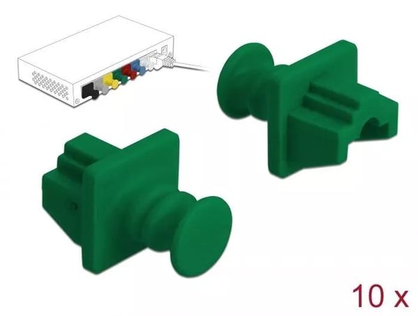 DeLOCK Støvdeksel for RJ45-kontakt 10 stk grønn
