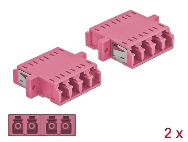 DeLOCK Optisk fiberkobler LC Quad f til LC Quad f MM 2 stk