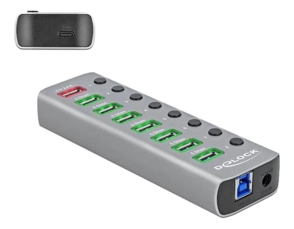 DeLOCK USB3.2 Gen1 Hub 7 Ports 1Fast Charging Port 1USBC PD 3 Port