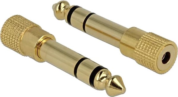 DeLOCK Adapter Stereo plug 6.35 mm > Stereo jack 3.5 mm 3 pin metal