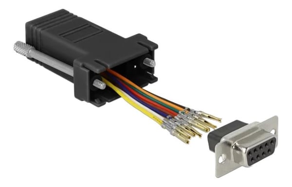 DeLOCK Adapter D-Sub 9-pinners hunn til RJ45 hunn Monteringssett svart
