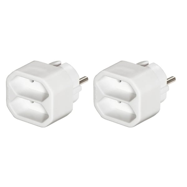 Hama Stik Adapter Dobbelt 2-pak Hvid