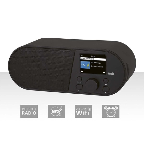 imperial i105 Wi-Fi Internett-radio med 2,4 tommers fargeskjerm Svart
