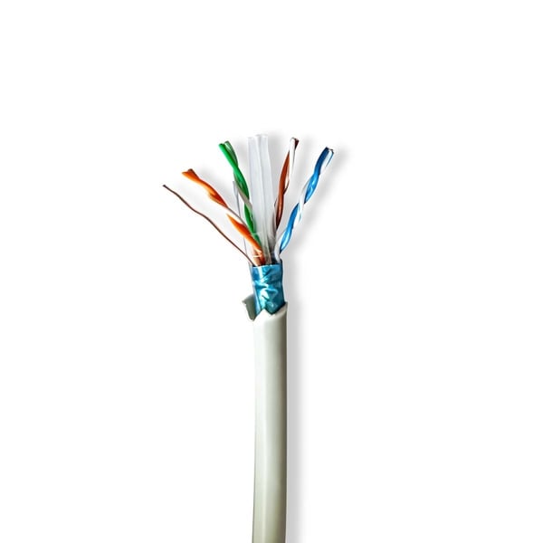 Nedis CAT6 netværkskabel rulle | Stranded | F/UTP | Kobber | 50.0 m | Indendørs | Runde | LSZH | Grå | Trækboks
