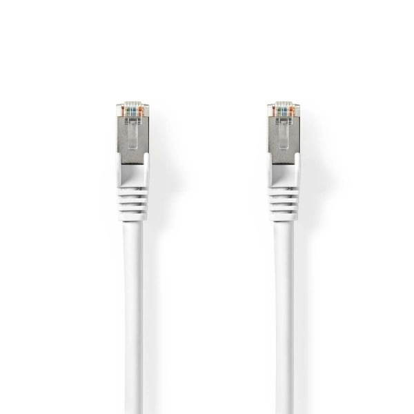 Nedis Cat 8.1 nettverkskabel | S/FTP | RJ45 Han | RJ45 Han | 0.50 m | Rund | LSZH | Hvit | Label