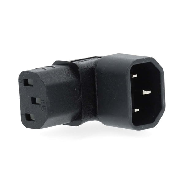 Nedis Extension Plug | IEC-320-C13 | IEC-320-C14 | Vinklet 90° | Nikkel belagt | PVC | Sort | Boks | 1 stk