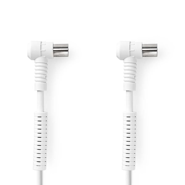 Nedis Coax Cable | IEC (Coax) Han | IEC (Coax) Hun | Nikkelplateret | 120 dB | 75 Ohm | Quad Skærmet | 5.00 m | Runde | PVC | Hvid | Label