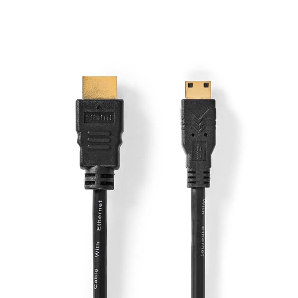 Nedis High Speed ​​HDMI ™ kabel med Ethernet | HDMI ™ -kontakt | HDMI ™ minikontakt | 4K@30Hz | 10.2 Gbps | 3.00 m | Rund | PVC | Sort | Label