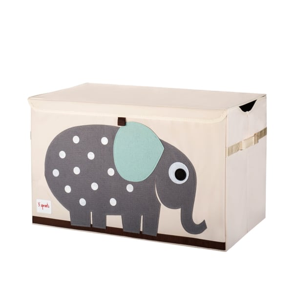 3 Sprouts Legetøjskiste - grå elefant